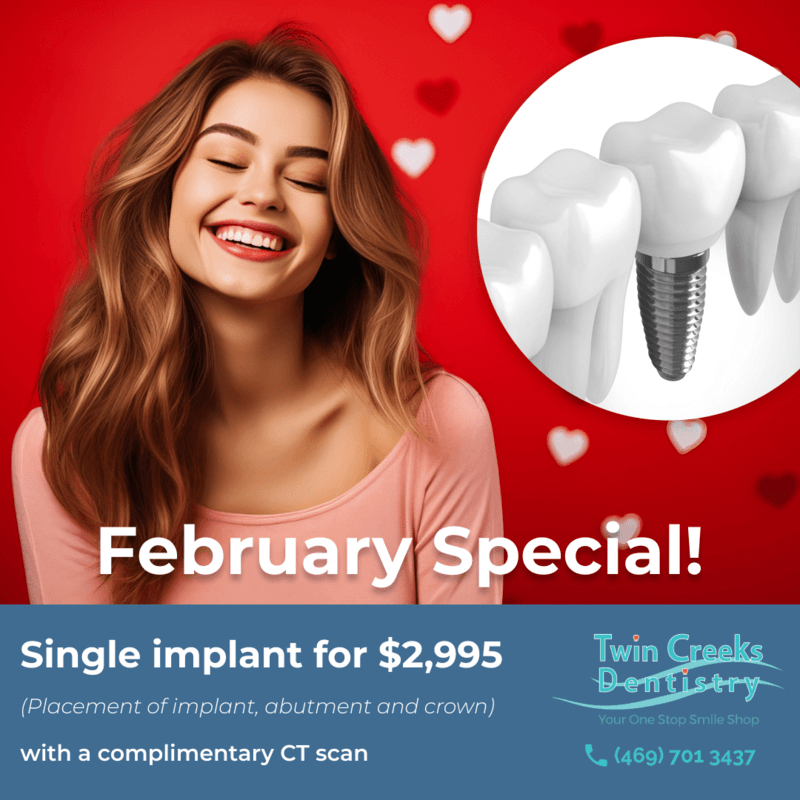 Single implant for $2,995