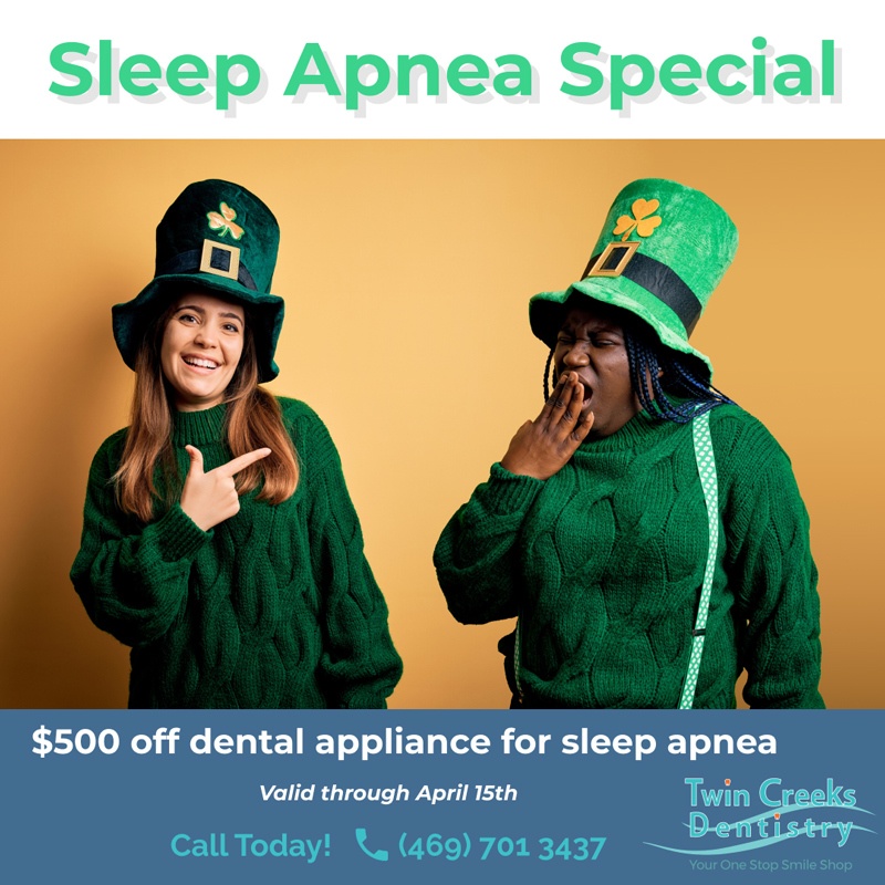$500 off dental appliance for sleep apnea, valid through march